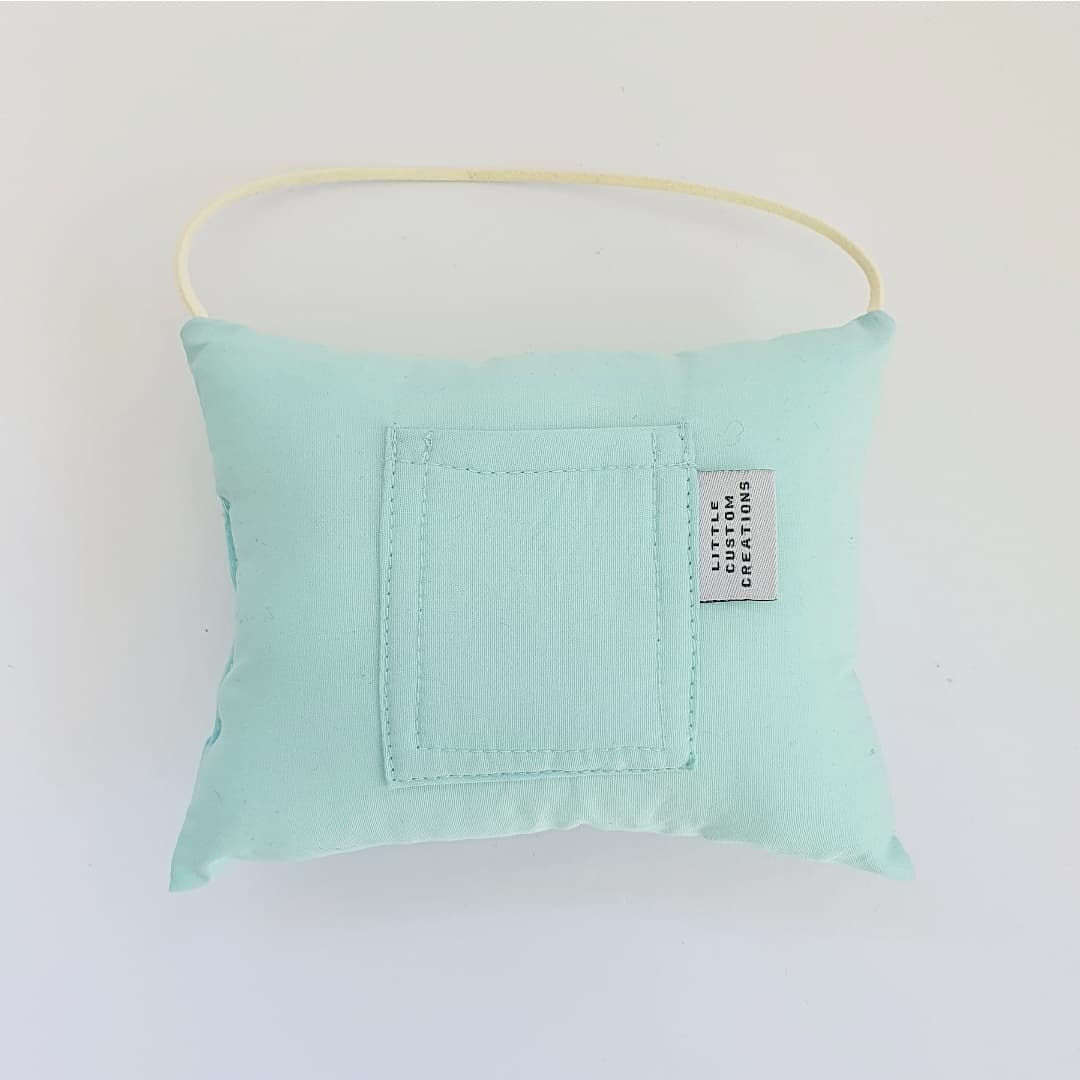 Initial Tooth Fairy Pouch - Mint E Black
