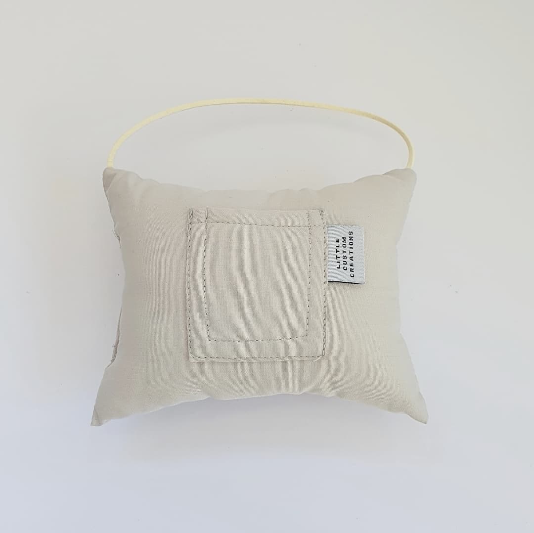 Initial Tooth Fairy Pouch - Grey O Black