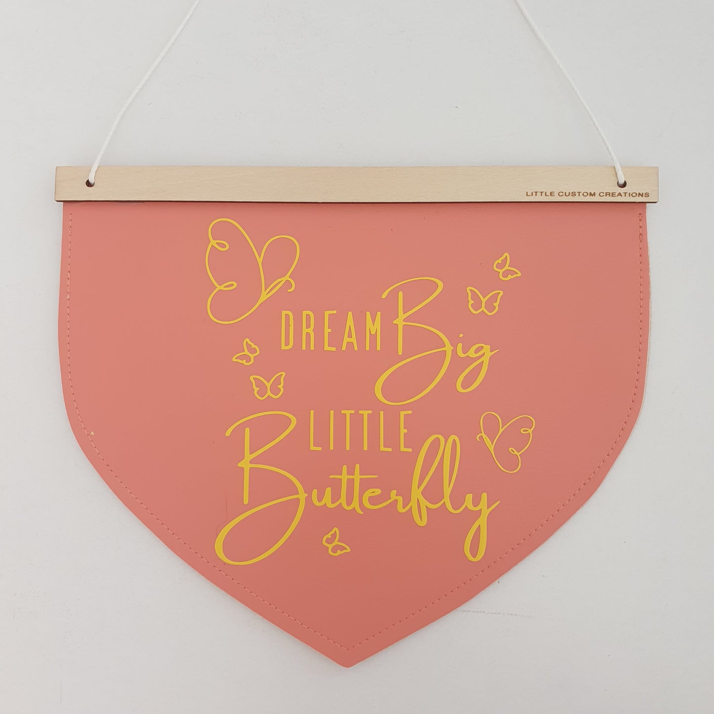 Dream Big Little Butterfly Banner - Tangerine/Yellow