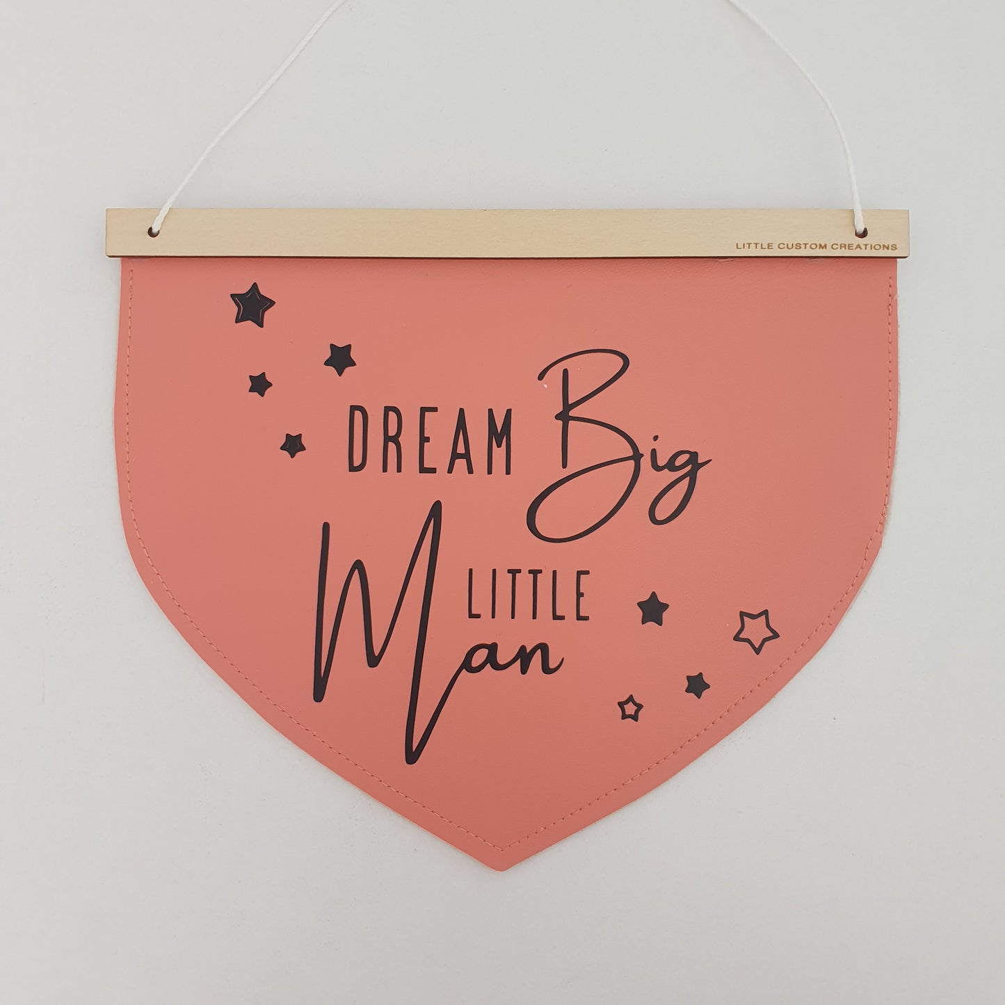 Dream Big Little Man Banner - Tangerine/Black