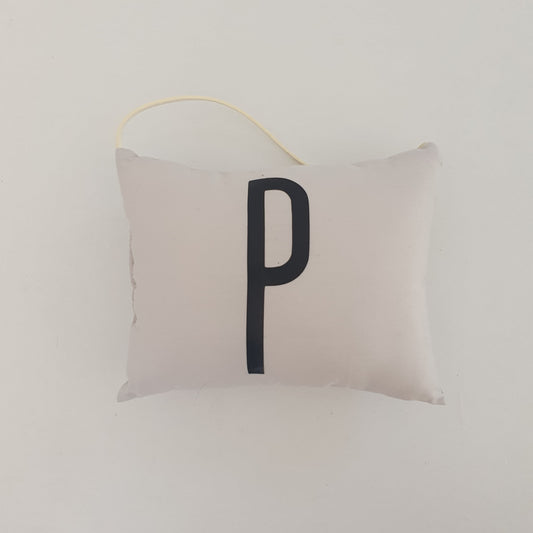 Initial Tooth Fairy Pouch - Grey P Black