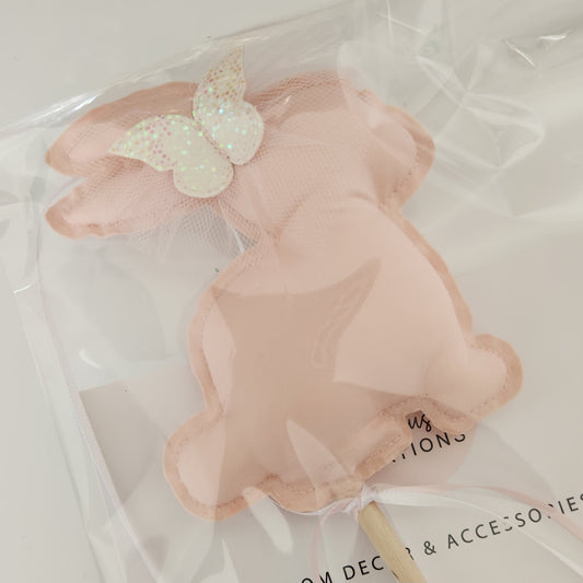 Bunny Wand - Dusty Pink with Butterfly Embellishment