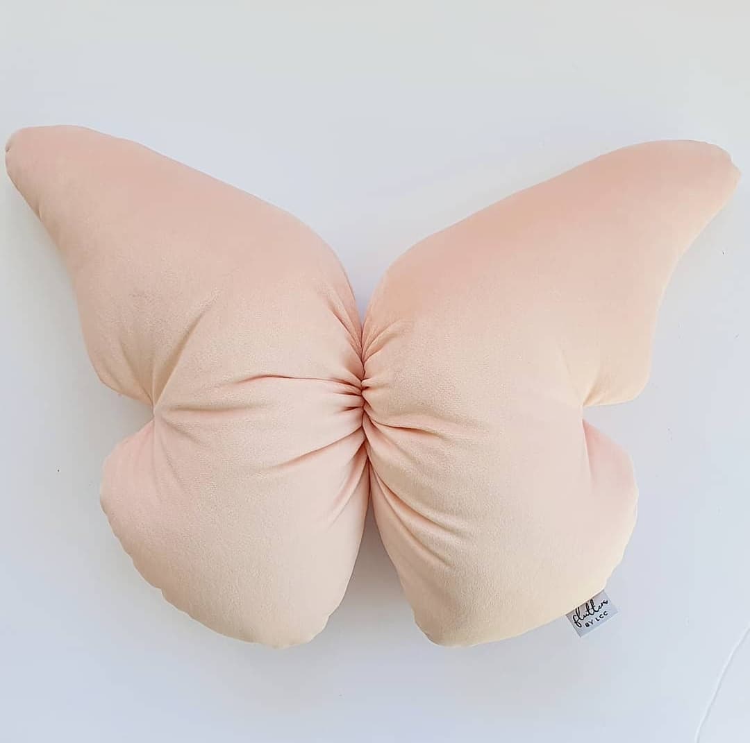 Butterfly Cushions - Ice Pink - Smooth Velvet - Pre Order for 6-8 Week Leadtime