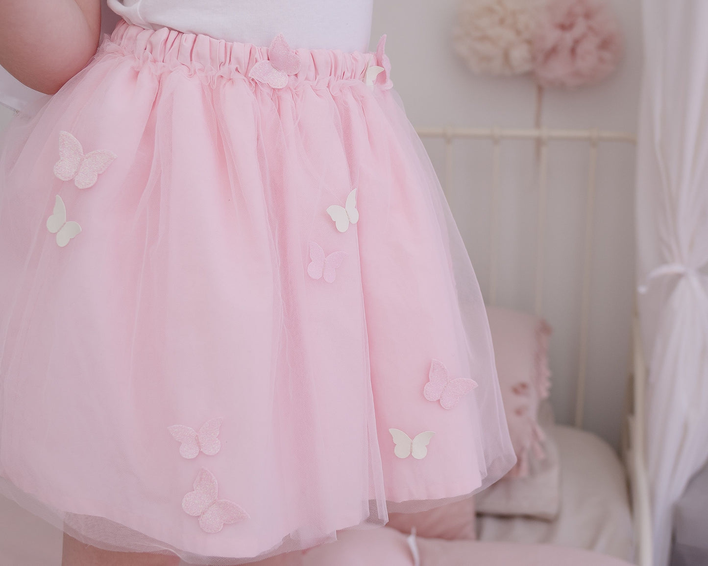Butterfly Dreamer Tulle Skirt © - Baby Pink / Pastel or Sparkle Pink - Pre Order 6 week leadtime.