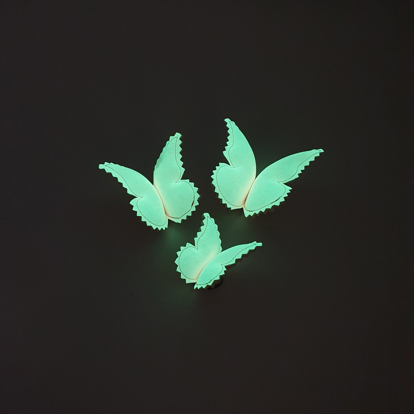 Brite White Leatherette Glow In The Dark Butterfly Decor - 3 Pack