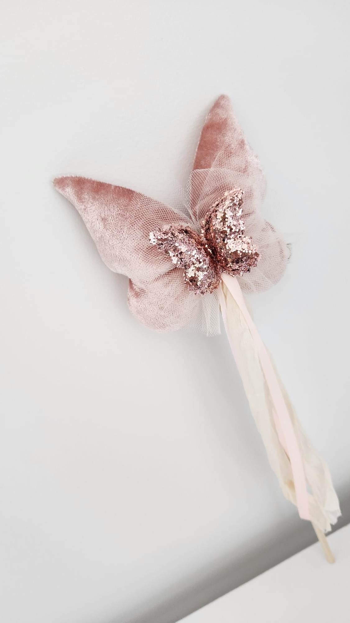 Butterfly Wand © - Rose Crushed Velvet