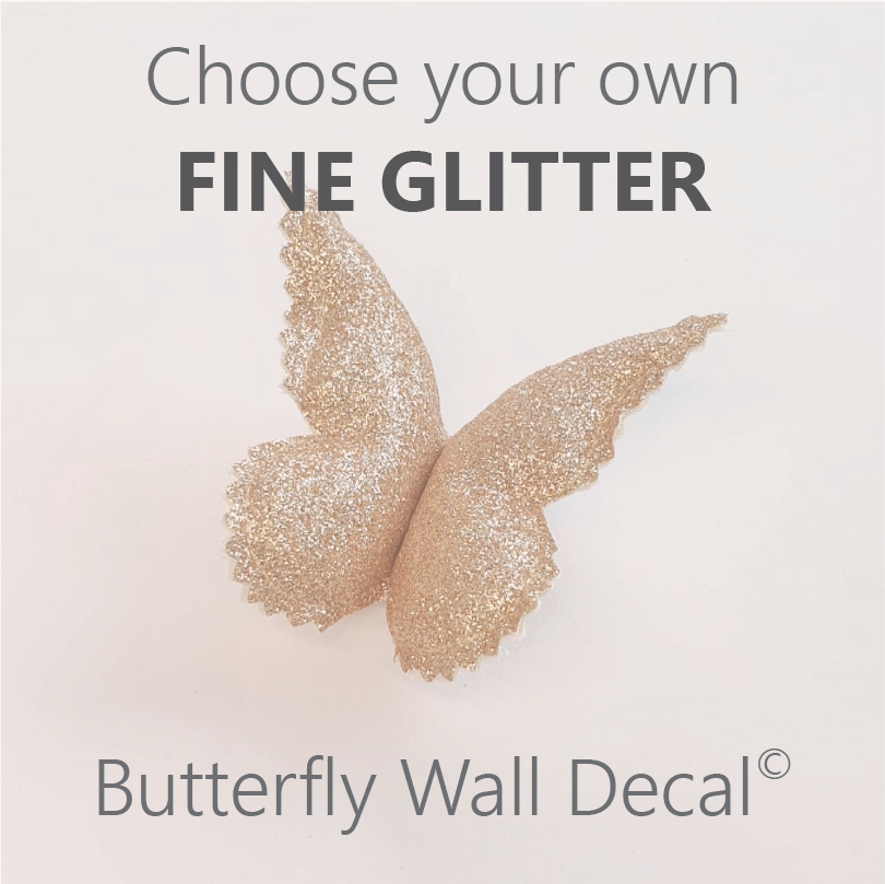 FINE GLITTER Butterfly Wall Decals © - Pre Order 4 Week Leadtime