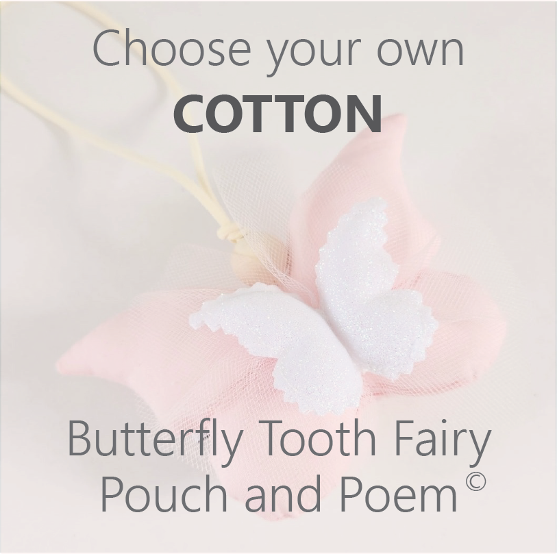 COTTON Butterfly Tooth Fairy Pouch© - Pre Order 4-6 Week Leadtime