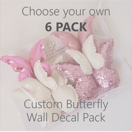 Custom Butterfly Wall Decal - 6 Pack - 6 Week Leadtime