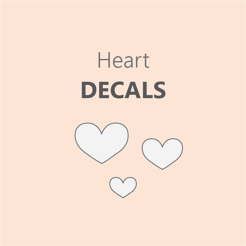 Heart Decals - Pre Order 4 Week Leadtime