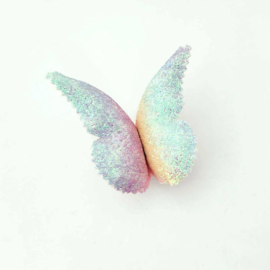 Pastel Rainbow Glitter Cotton Butterfly Wall Decal© - Large
