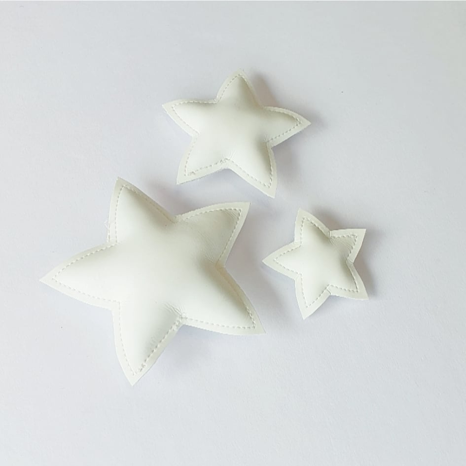 Brite White Leatherette Glow In The Dark Star Decor - 3 Pack